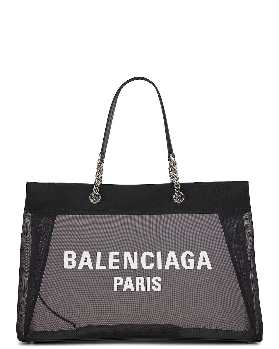 Image 1 of Balenciaga Large Duty Free Tote Bag in Black & White