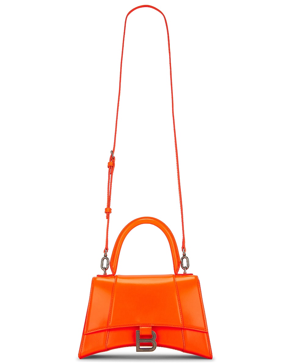 Image 1 of Balenciaga Small Hourglass Top Handle Bag in Fluo Orange