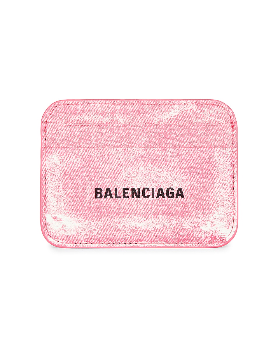 Image 1 of Balenciaga Cash Card Holder in Denim Pink & Black