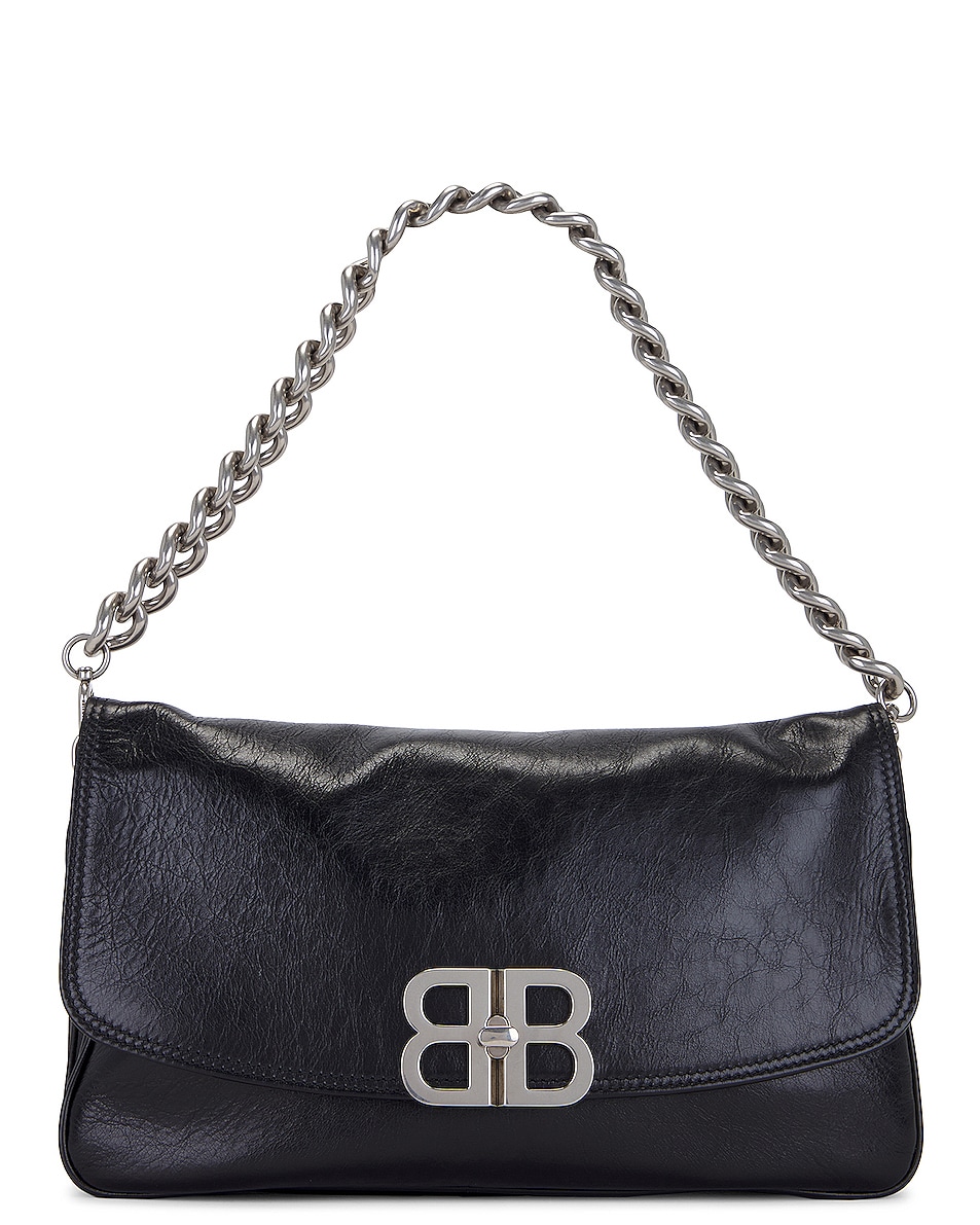Image 1 of Balenciaga Medium Bb Soft Flap Bag In Black in Black