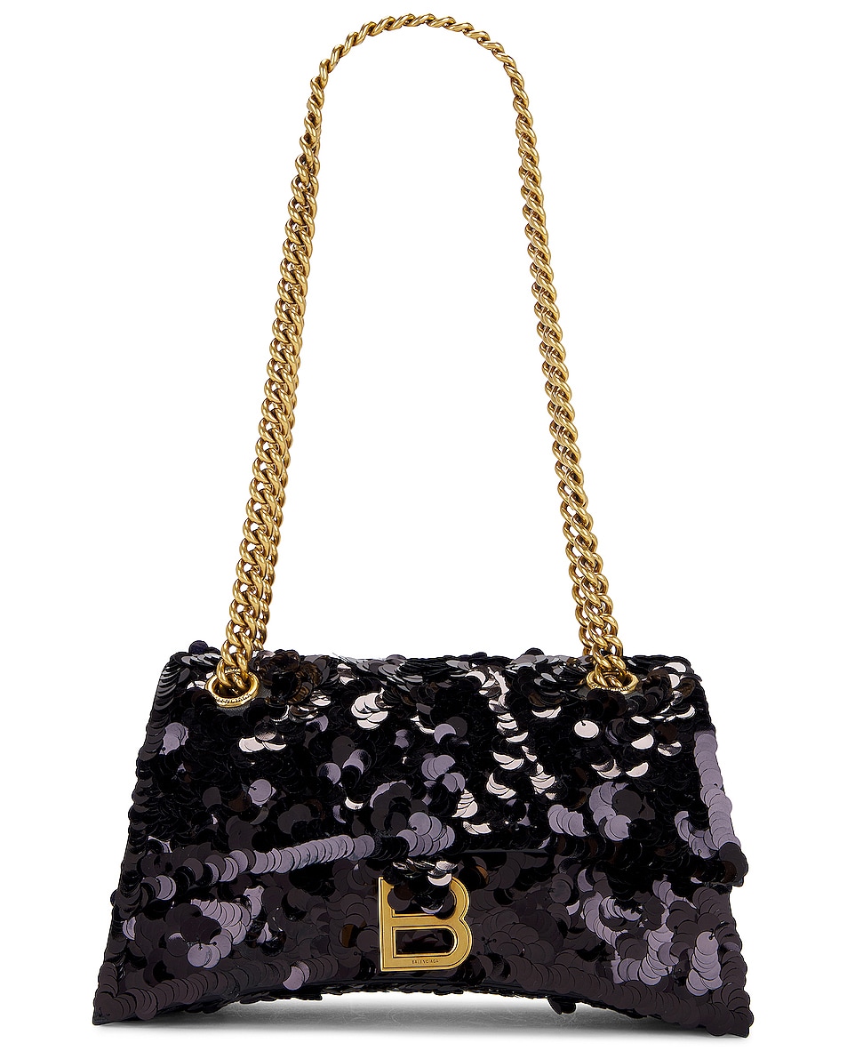 Image 1 of Balenciaga Small Crush Chain Bag In Black in Black