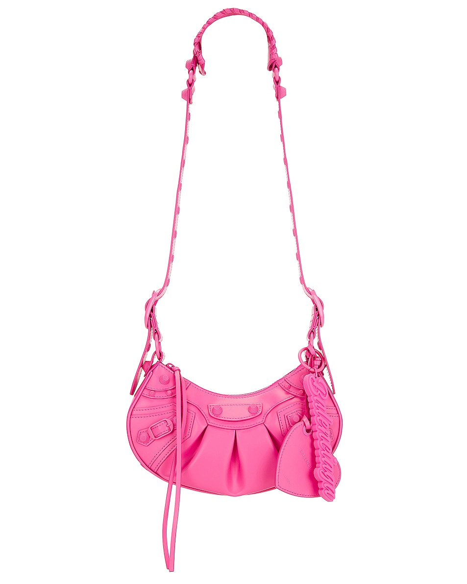 Image 1 of Balenciaga Le Cagole Latex XS Shoulder Bag in Bright Pink