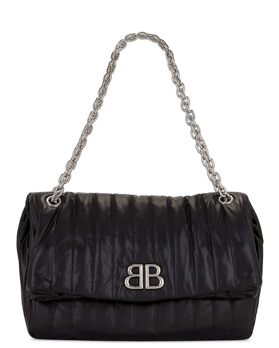 Image 1 of Balenciaga Monaco Medium Chain Bag in Black