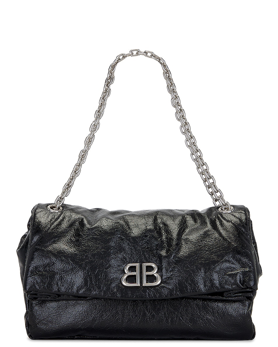 Image 1 of Balenciaga Monaco Medium Chain Bag in Black