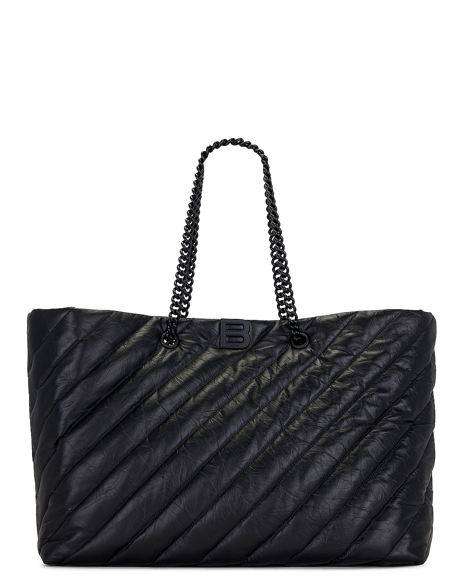 Image 1 of Balenciaga Crush Carry All Large Bag in Black