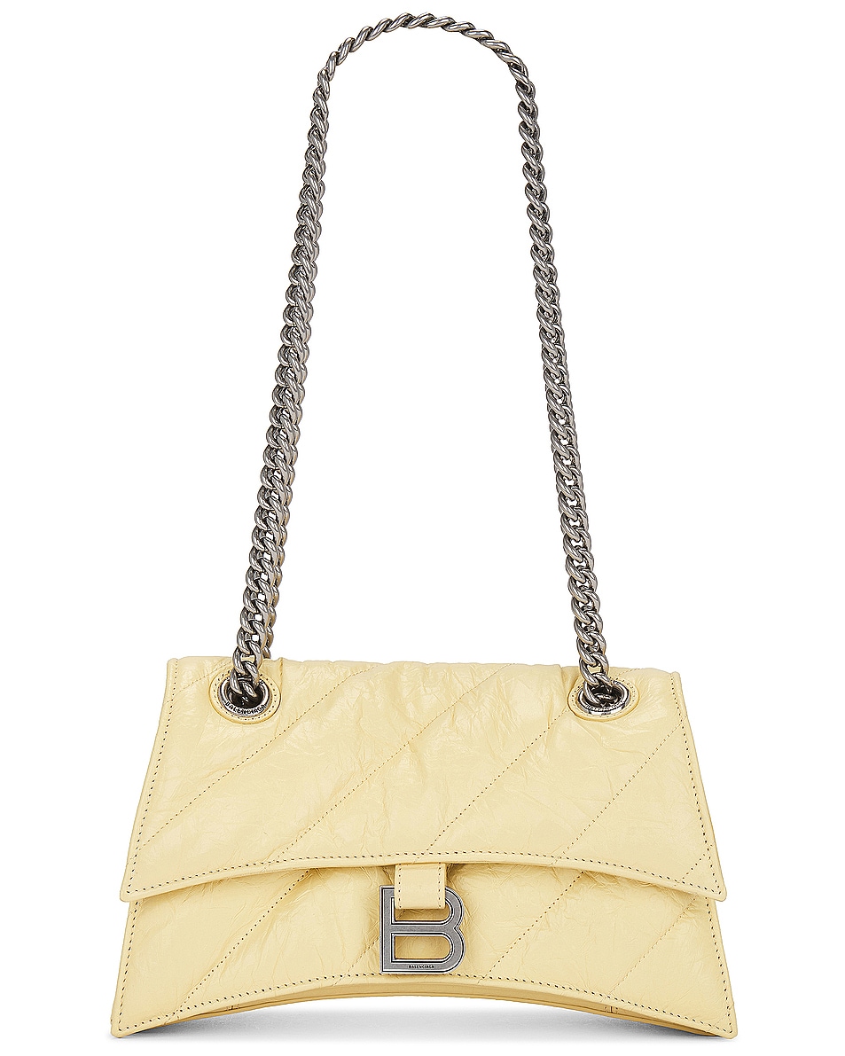 Image 1 of Balenciaga Small Crush Chain Bag in Butter Yellow