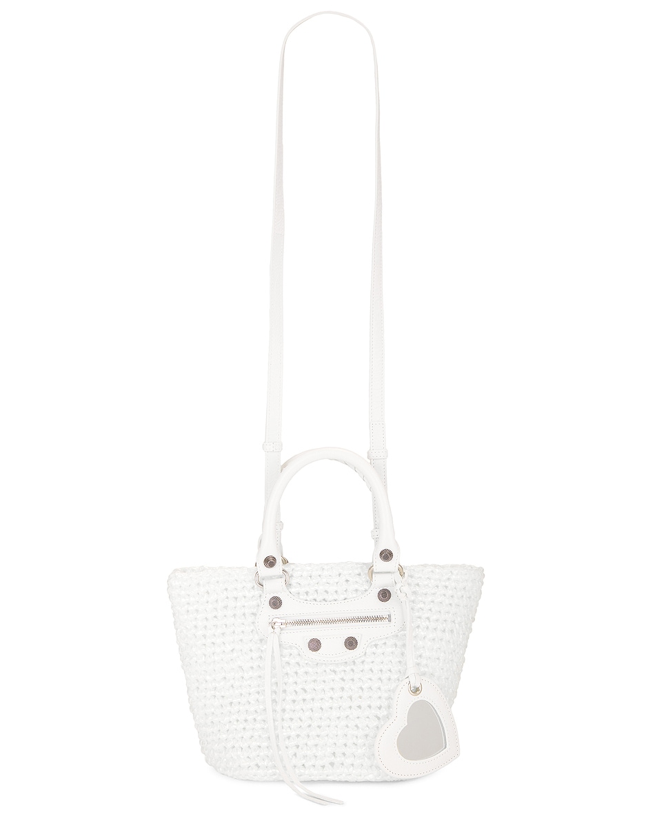 Image 1 of Balenciaga Le Cagole Small Panier Bag in Optic White