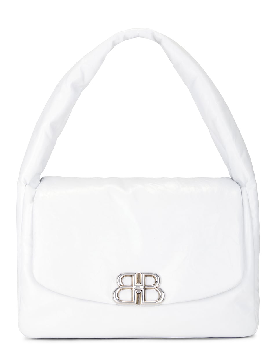 Image 1 of Balenciaga Monaco Medium Sling Bag in Optic White