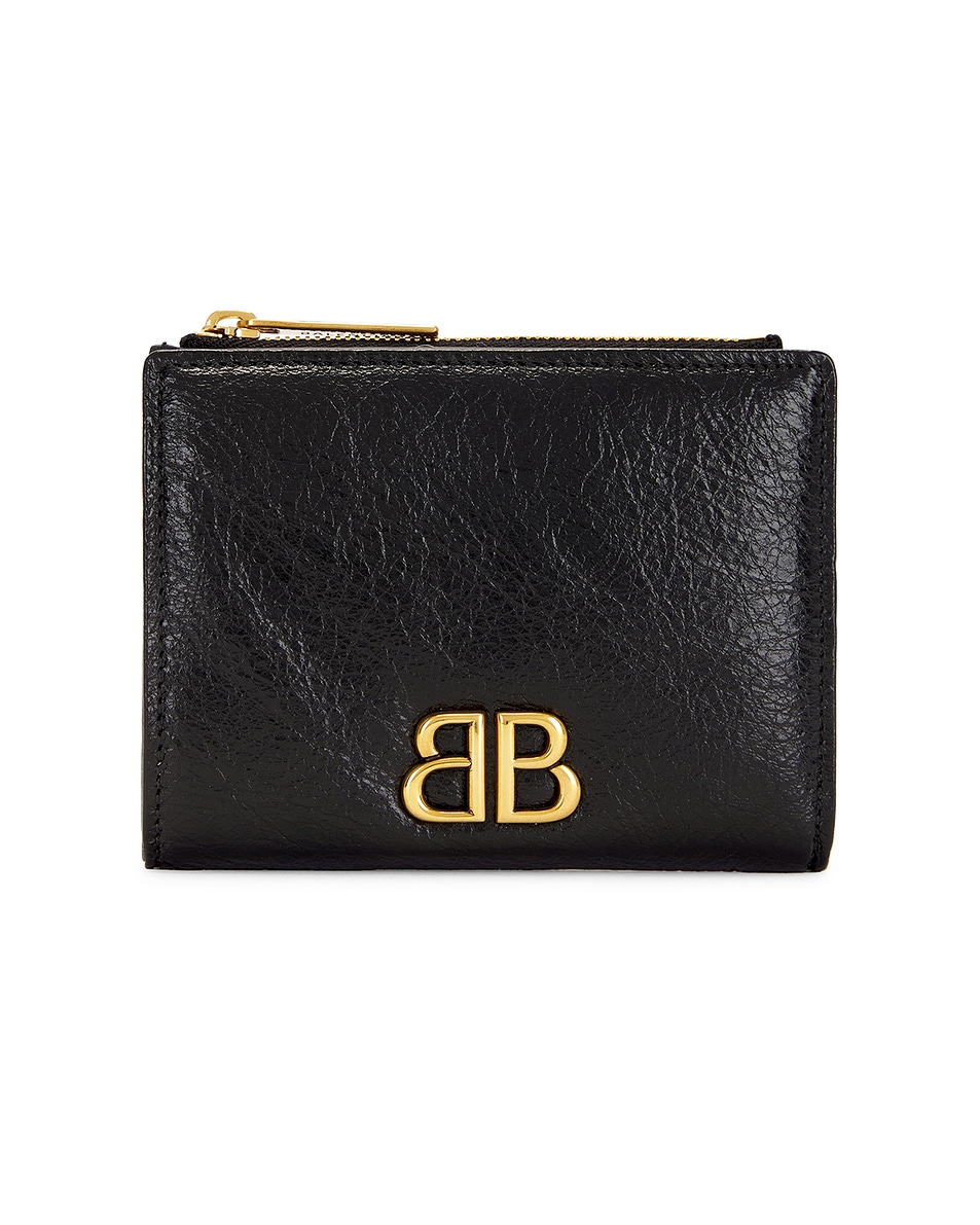 Image 1 of Balenciaga Monaco Bifold Wallet in Black