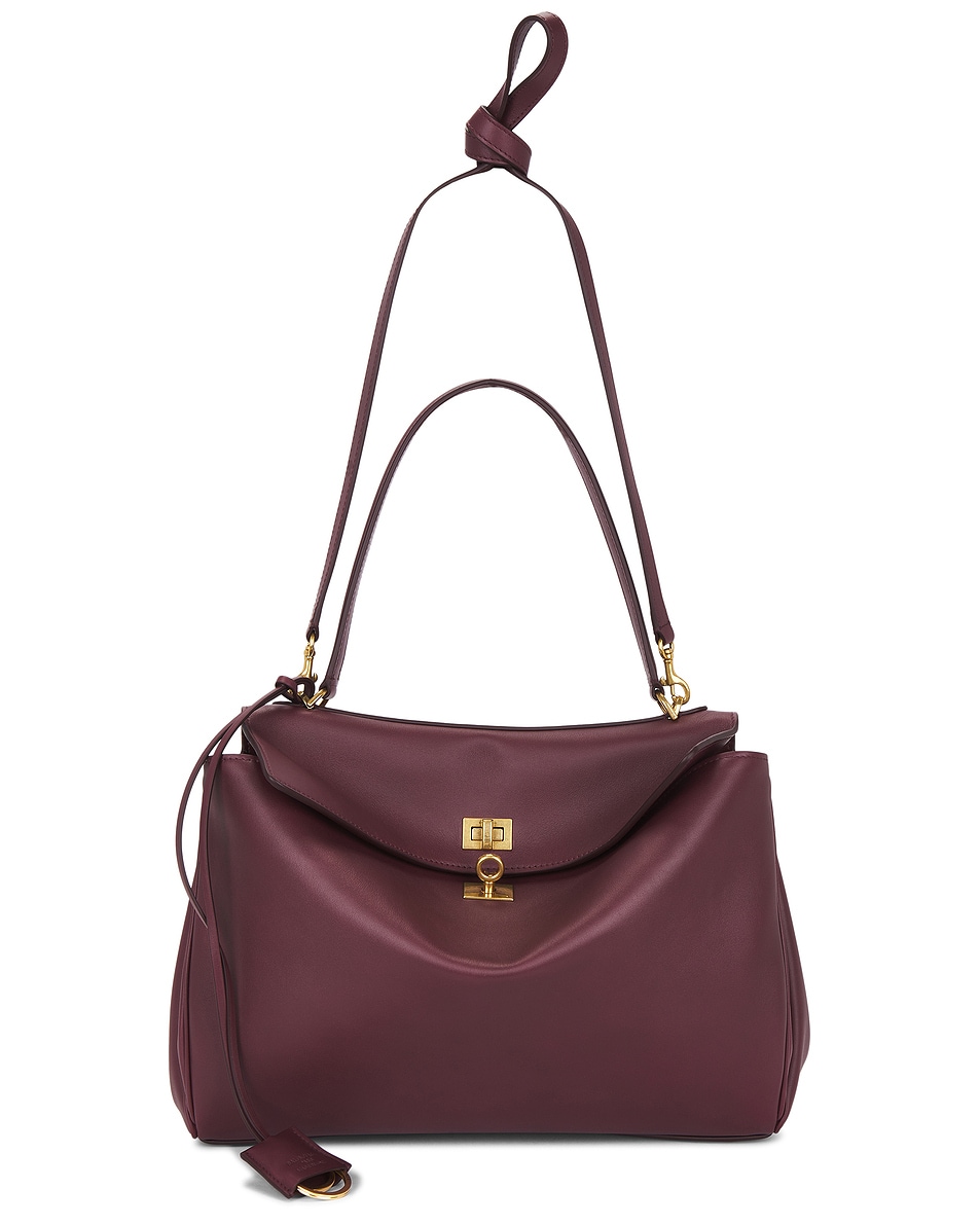 Image 1 of Balenciaga Rodeo Medium Top Handle Bag in Dark Burgundy