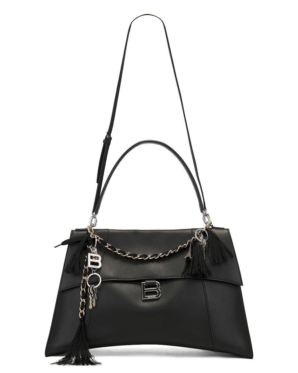 Image 1 of Balenciaga Hourglass Large Soft Top Handle Bag in Black