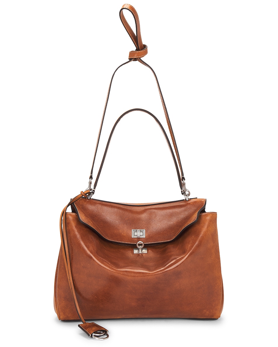 Image 1 of Balenciaga Rodeo Medium Top Handle Bag in Tan Cowboy