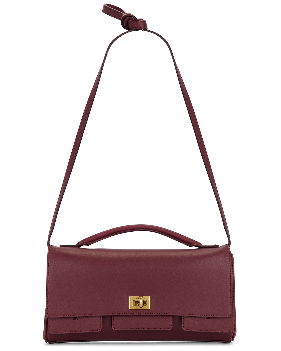 Image 1 of Balenciaga Bel Air Strap Clutch Bag in Dark Burgundy