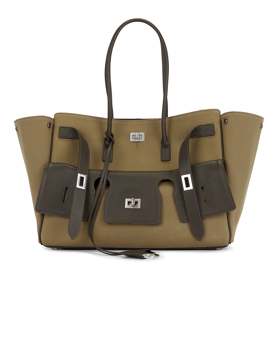 Image 1 of Balenciaga Bel Air Canvas Medium Carry All Bag in Khaki