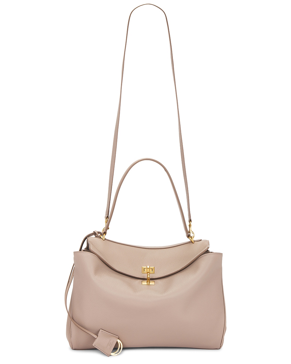 Image 1 of Balenciaga Rodeo Medium Grained Leather Top Handle Bag in Sesame