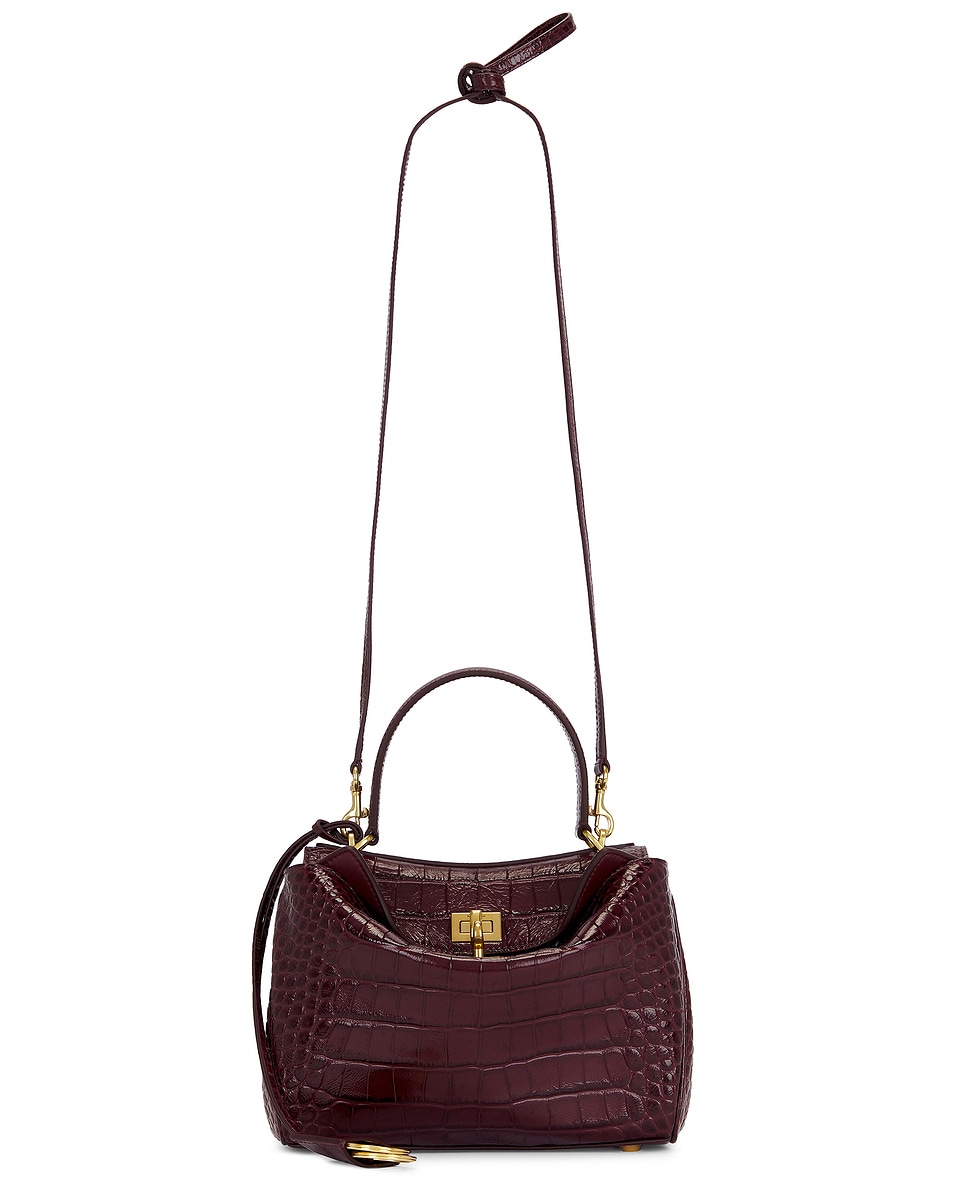 Image 1 of Balenciaga Rodeo Mini Top Handle Bag in Dark Burgundy