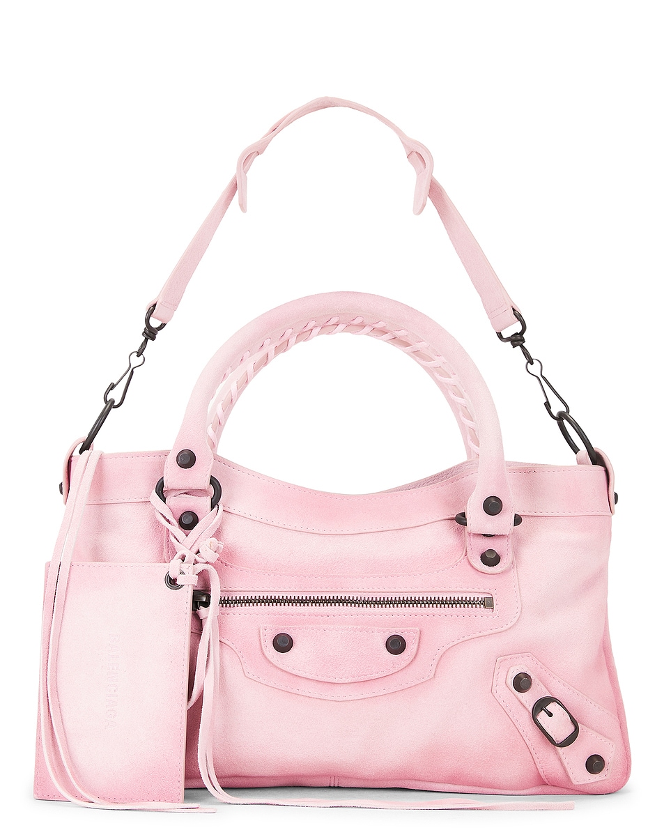 Image 1 of Balenciaga Le City First Suede Bag in Pink