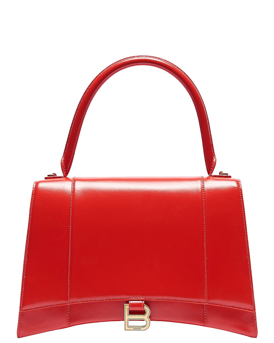 Balenciaga Medium Hourglass Top Handle Bag in Bright Red | FWRD