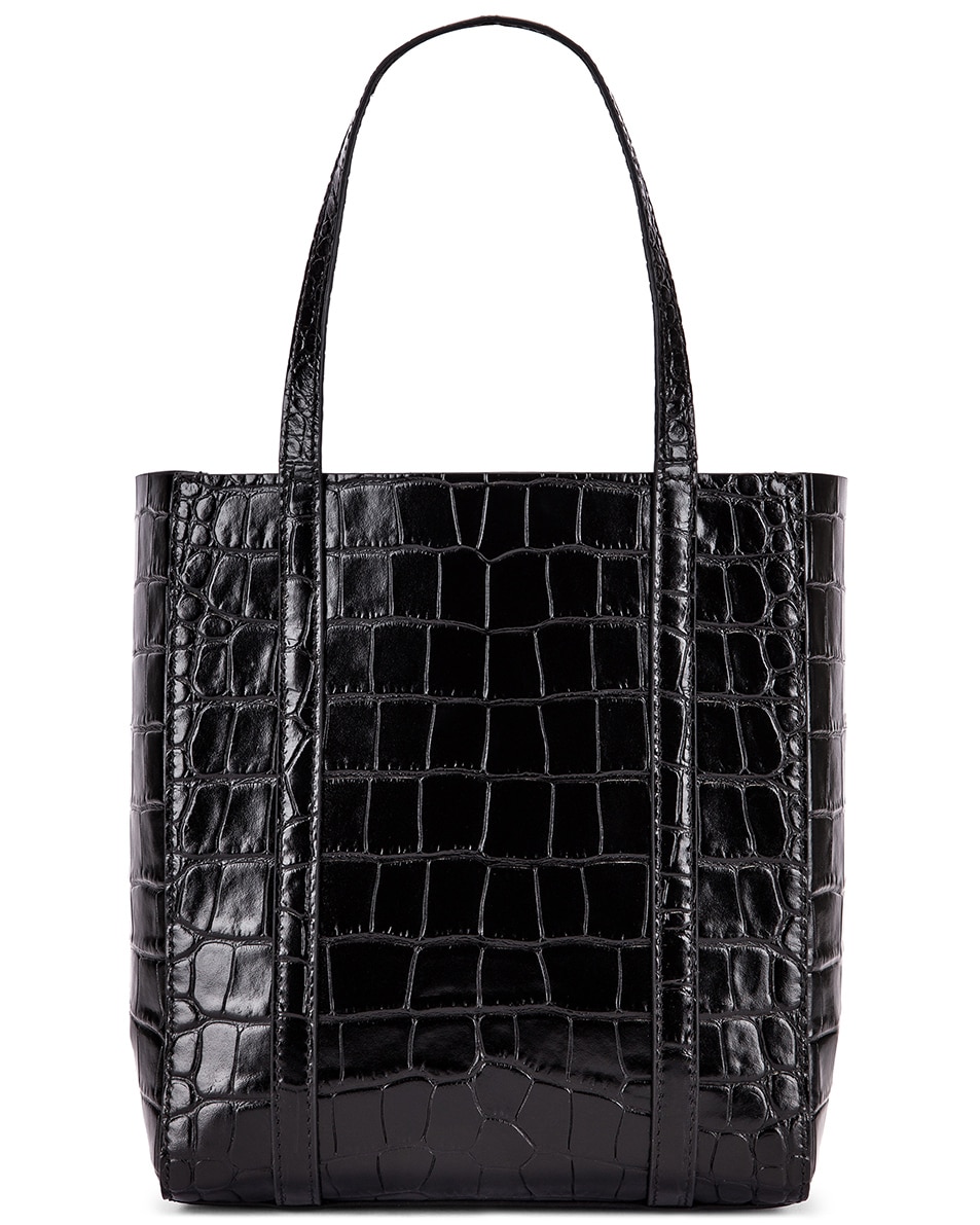 Balenciaga XXS Embossed Croc Everyday Tote Bag in Black | FWRD