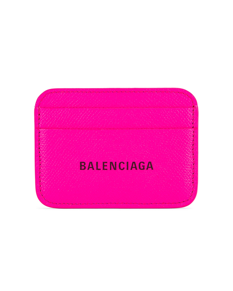 Image 1 of Balenciaga BB Card Holder in Acid Fuchsia & Black