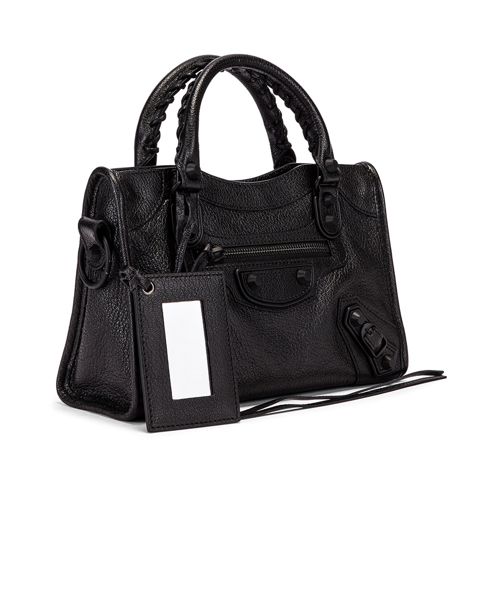 Balenciaga Mini Leather City Bag in Black | FWRD