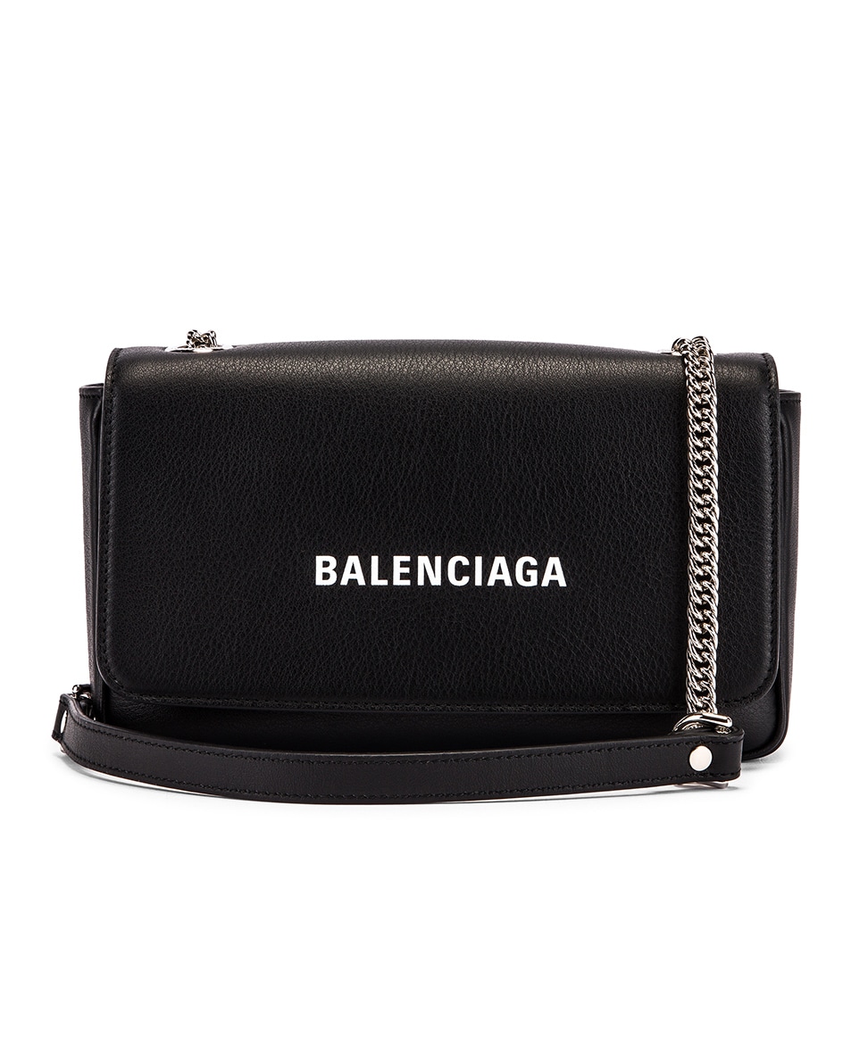 Image 1 of Balenciaga Everyday Wallet on Chain Bag in Black & White