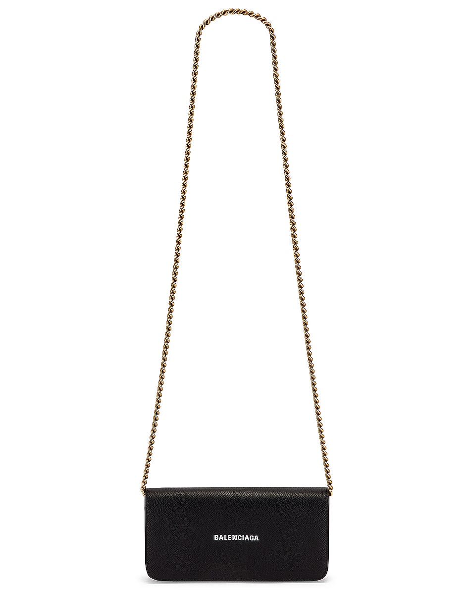 Balenciaga Continental Wallet on Chain Bag in Black & White | FWRD