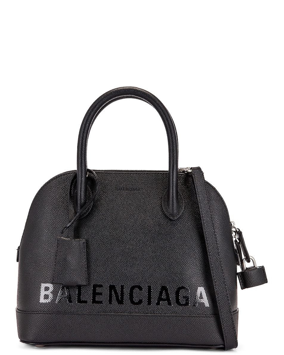 Balenciaga Small Ville Top Handle Bag in Black & Black | FWRD