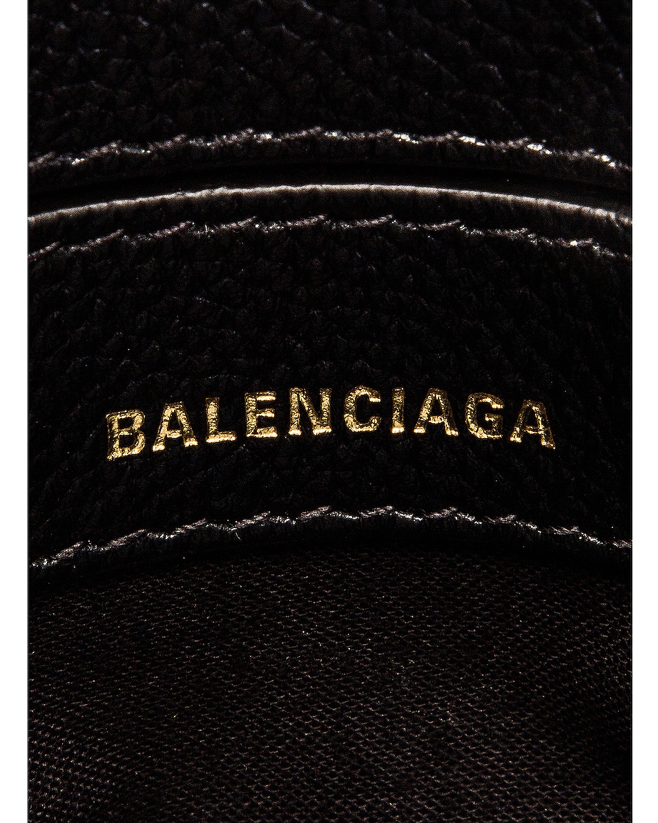 Balenciaga XXS Logo Ville Top Handle Bag in Black & Fluo Yellow | FWRD