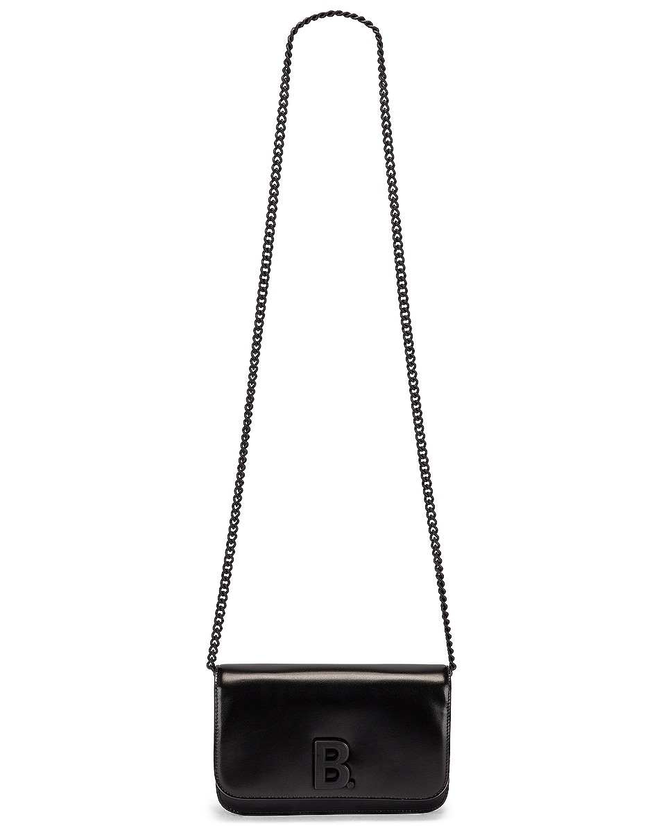 Balenciaga B Wallet on Chain Bag in Black | FWRD