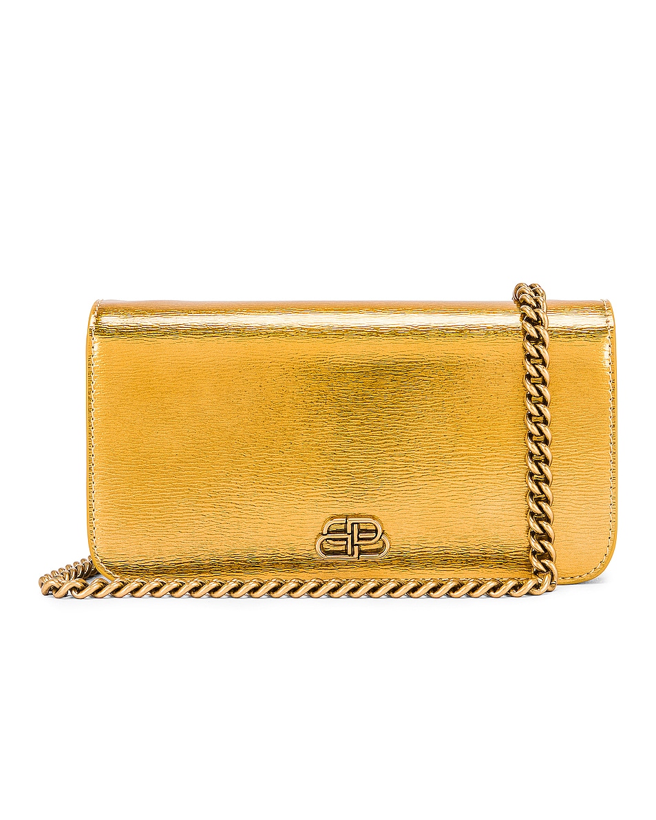 Image 1 of Balenciaga BB Phone Holder Chain Bag in Gold