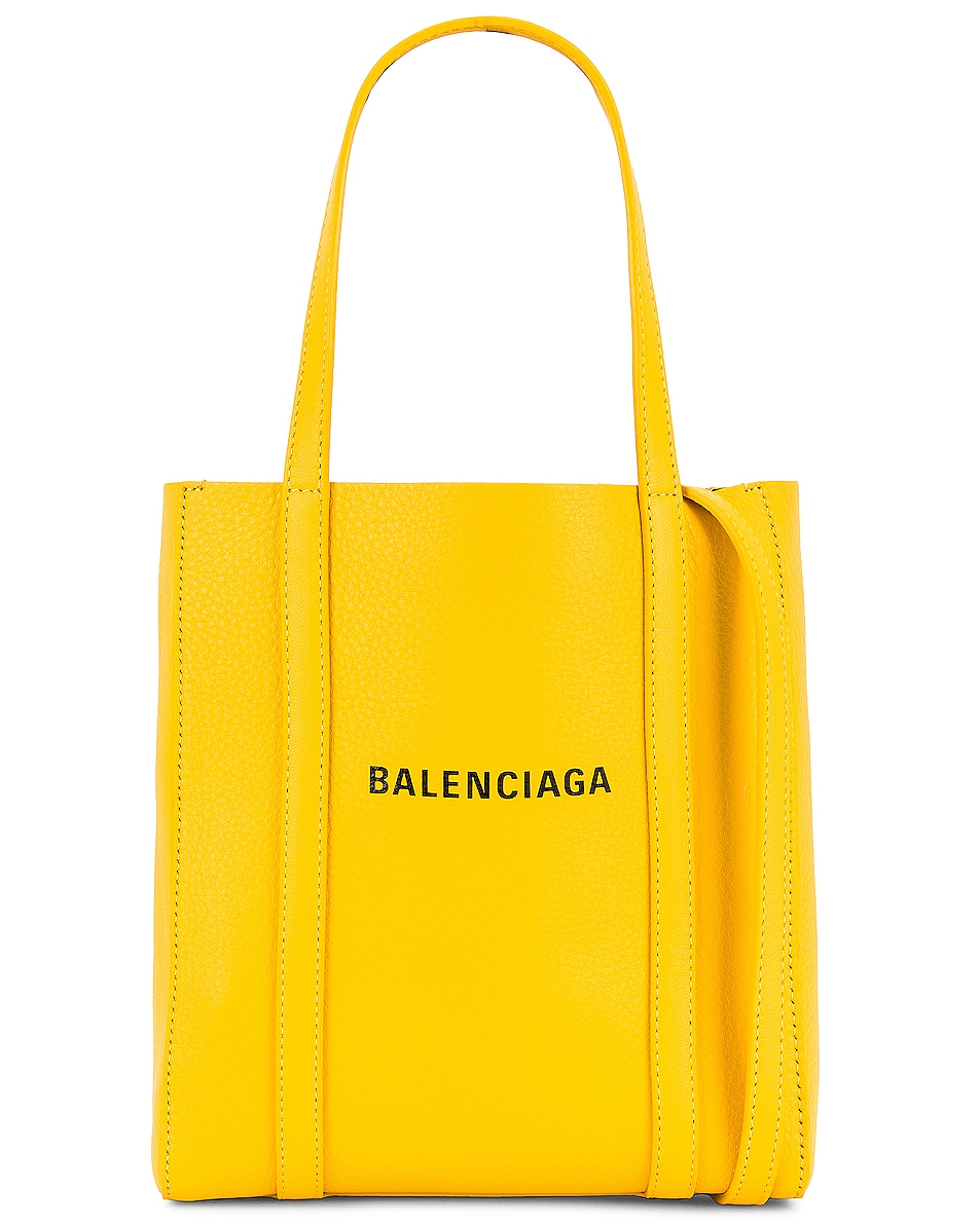 Image 1 of Balenciaga XXS Logo Everyday Tote in Yellow & Black