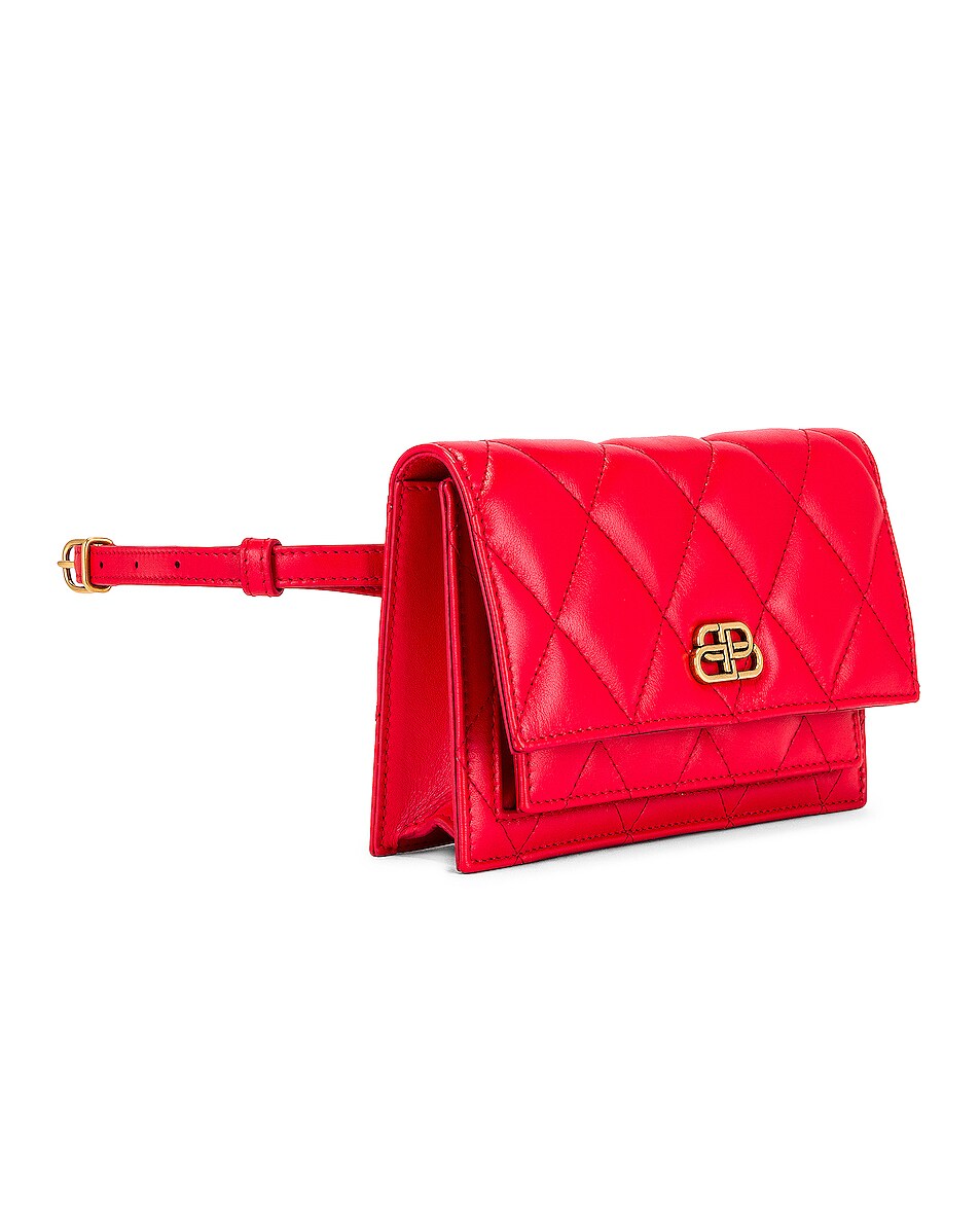 Balenciaga XS Quilted Leather Sharp Belt Bag in Bright Red | FWRD