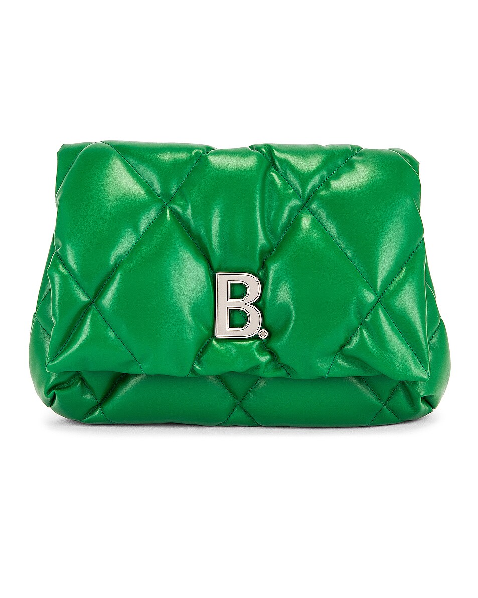 Image 1 of Balenciaga Medium Puffy Clutch in Leaf Green