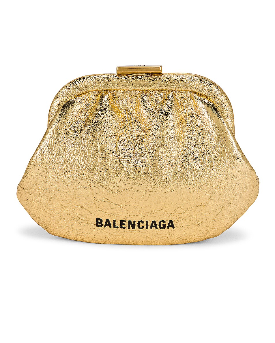 Image 1 of Balenciaga Cloud Coin Purse in Gold