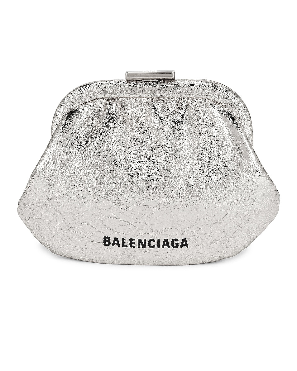 Image 1 of Balenciaga Cloud Coin Purse in Silver
