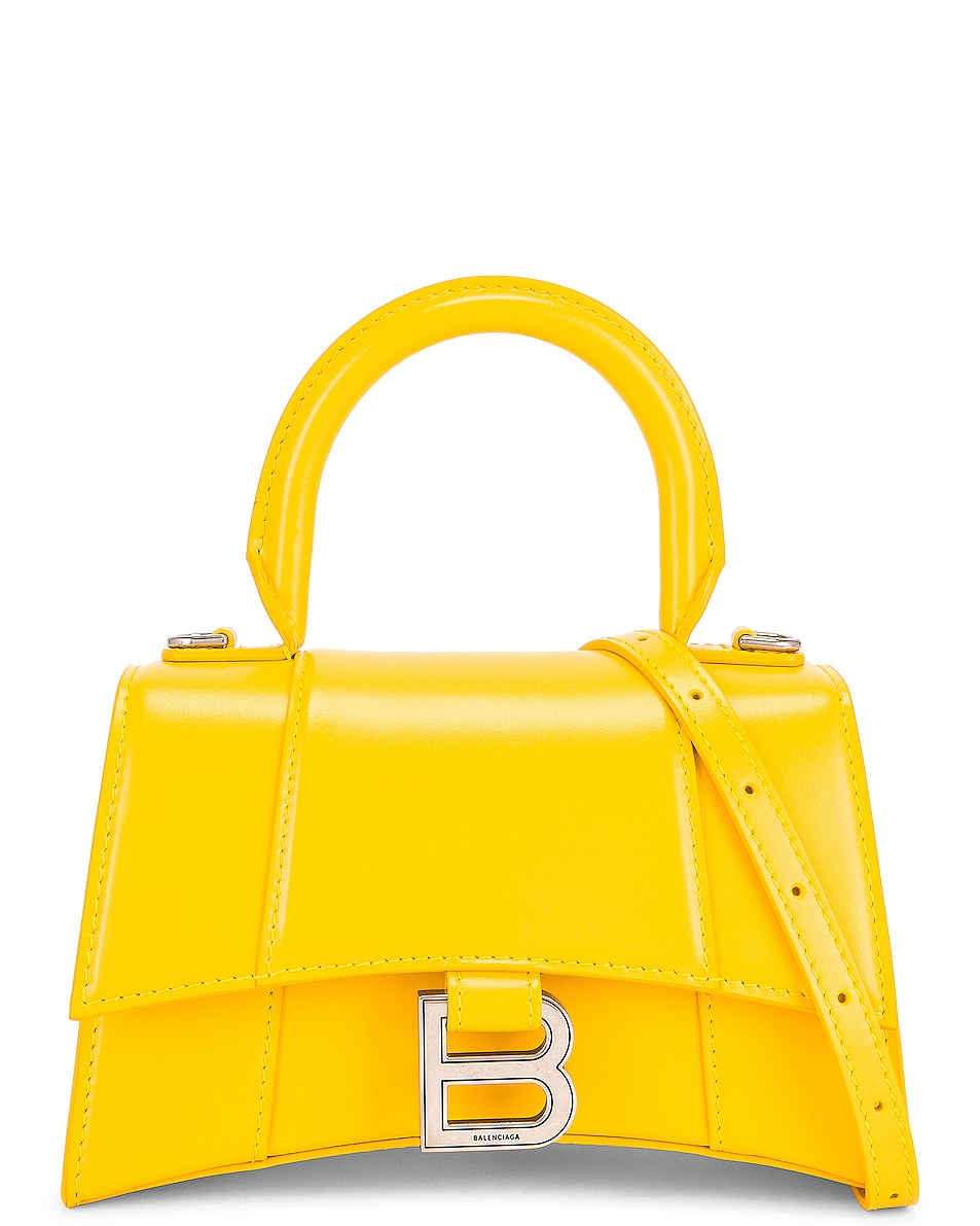 Image 1 of Balenciaga XS Hourglass Top Handle Bag in Yellow