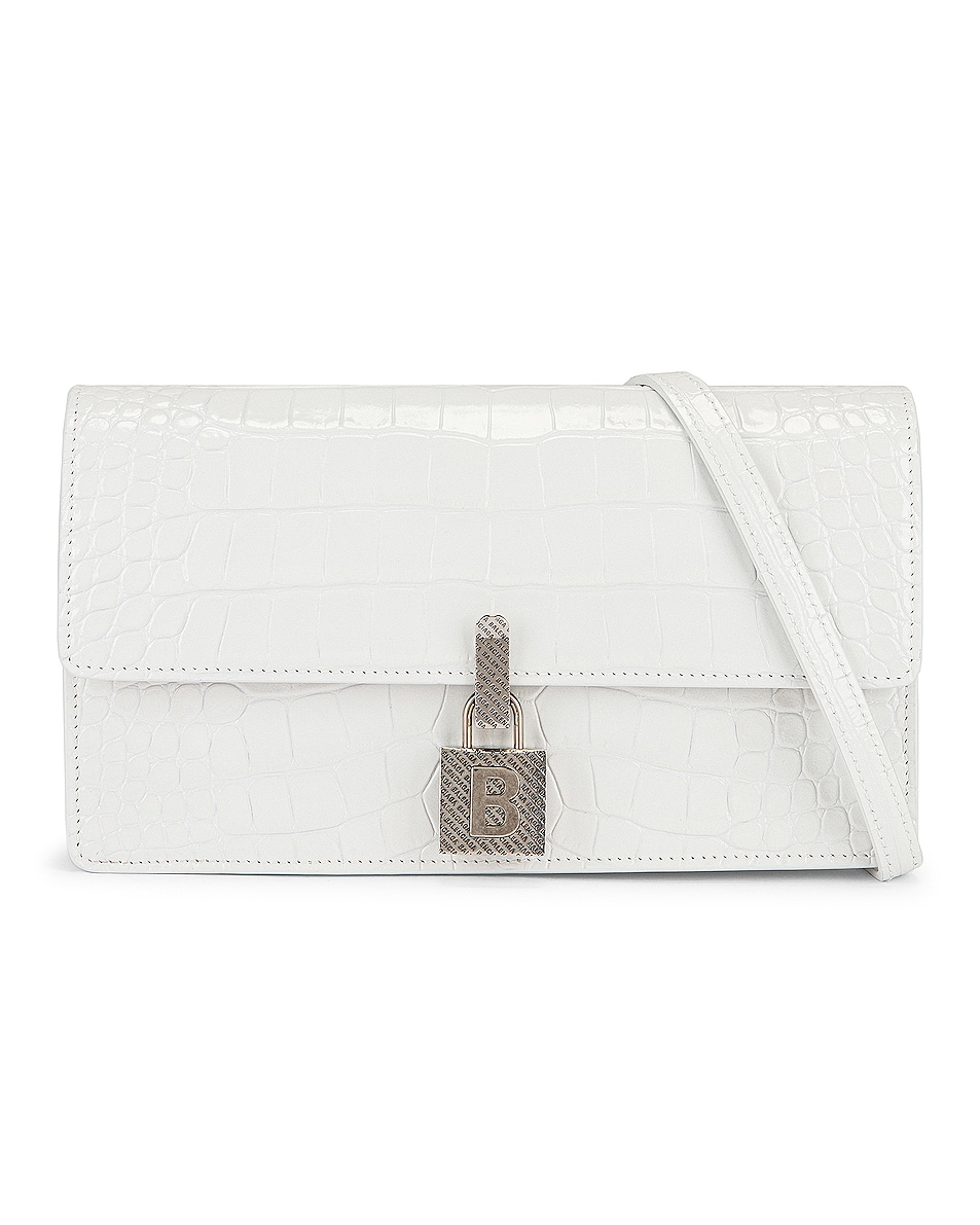 Image 1 of Balenciaga Medium Lock Crossbody Bag in White