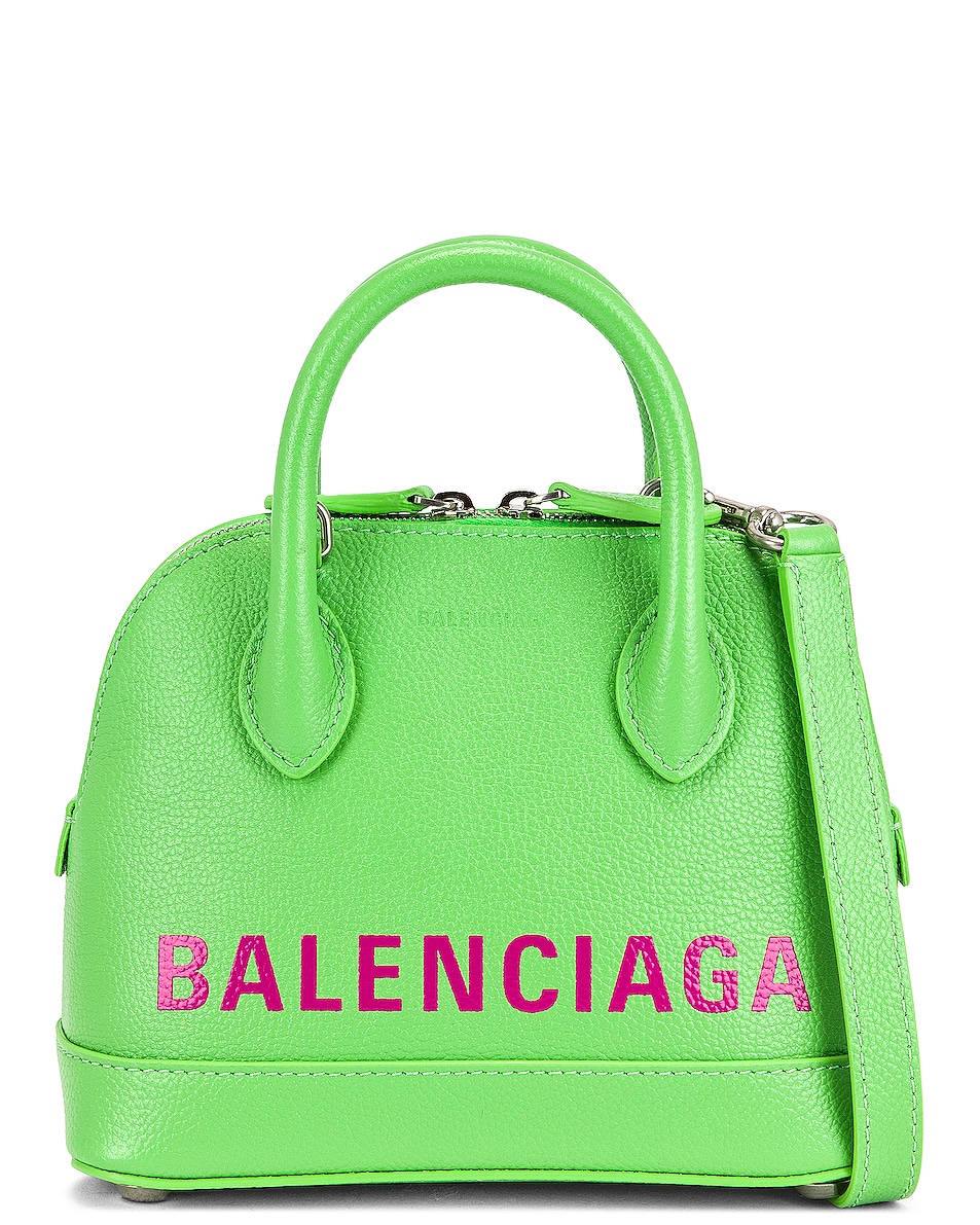 Image 1 of Balenciaga XXS Ville Top Handle Bag in Lt Green & L Fuchsia