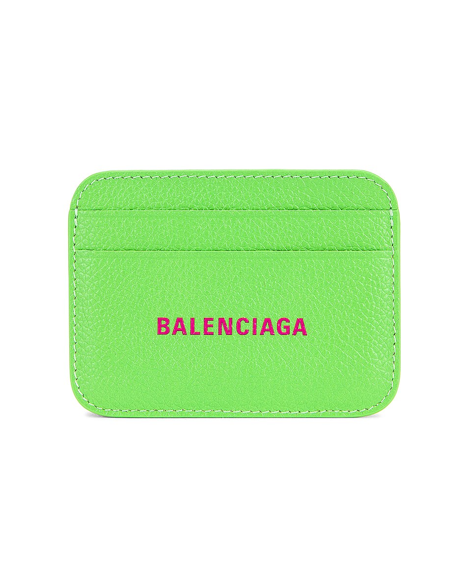 Image 1 of Balenciaga Card Case in Light Green & Light Fuchsia