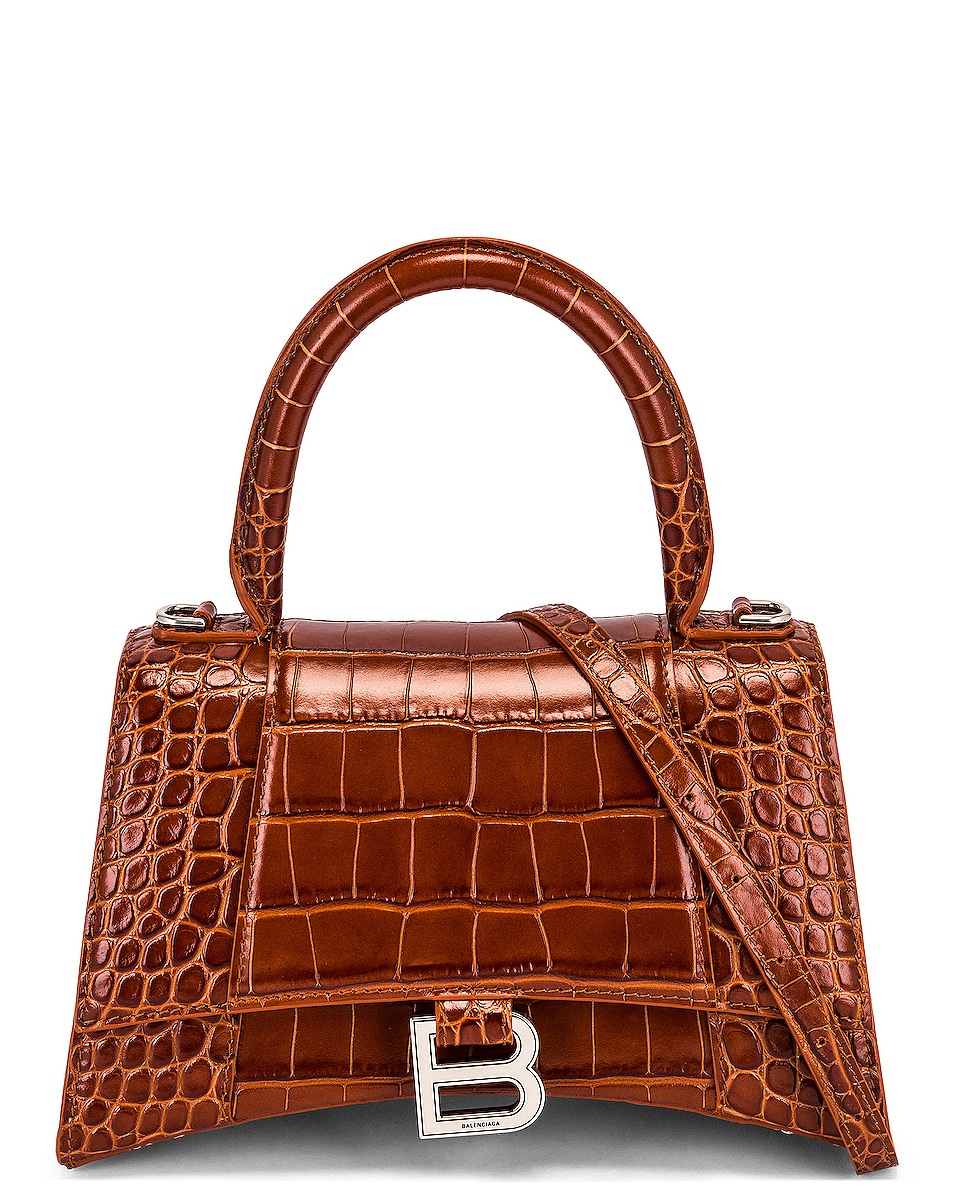 Image 1 of Balenciaga Small Hourlgass Top Handle Bag in Camel