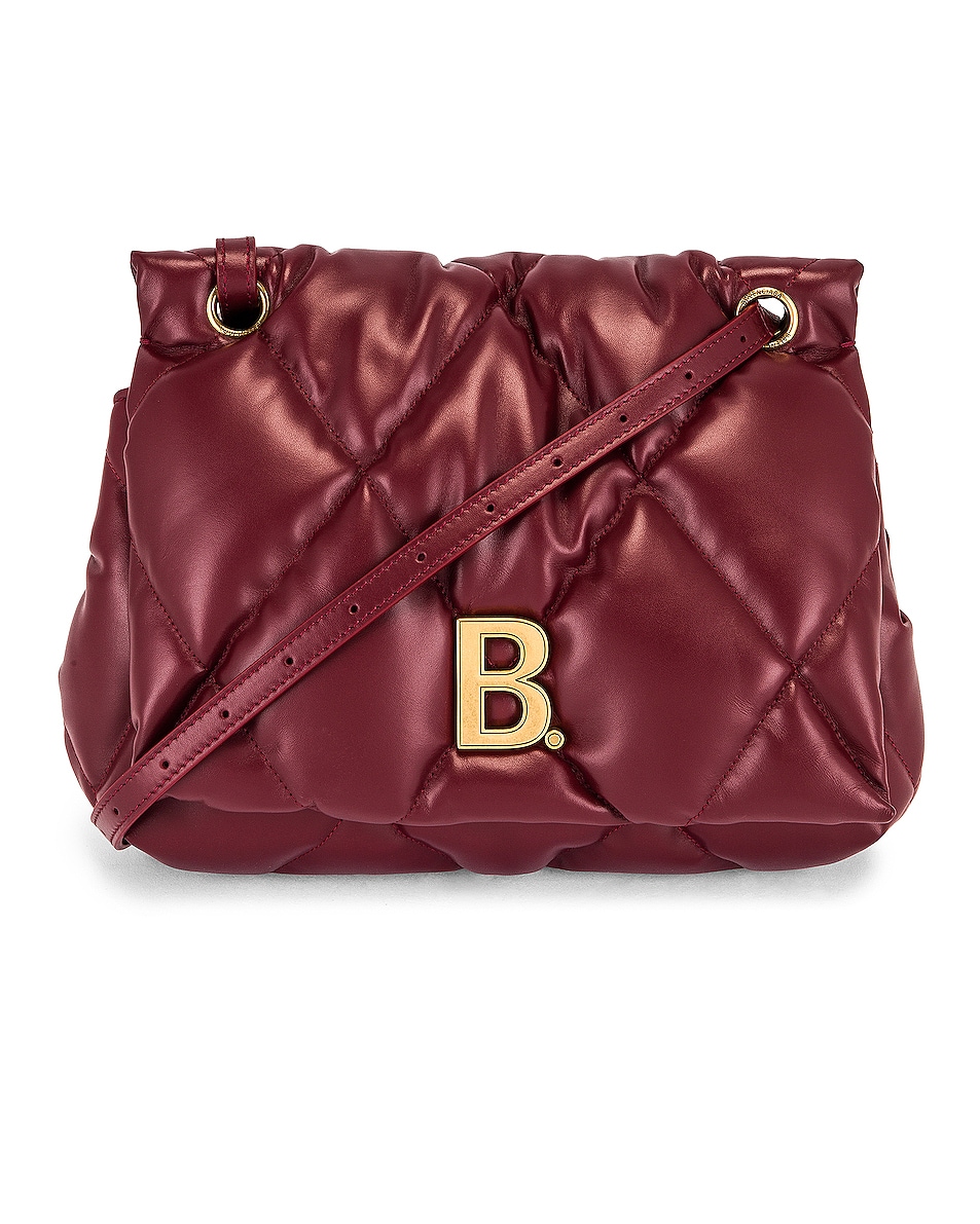 Image 1 of Balenciaga Medium Puffy Shoulder Bag in Dark Red