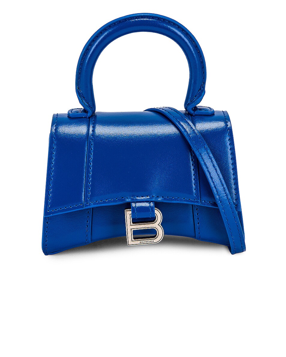 Image 1 of Balenciaga Mini Hourglass Top Handle Bag in Blue
