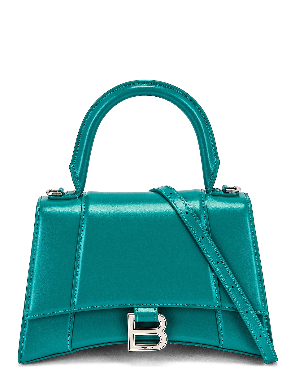 Image 1 of Balenciaga Small Hourglass Top Handle Bag in Dark Turquoise