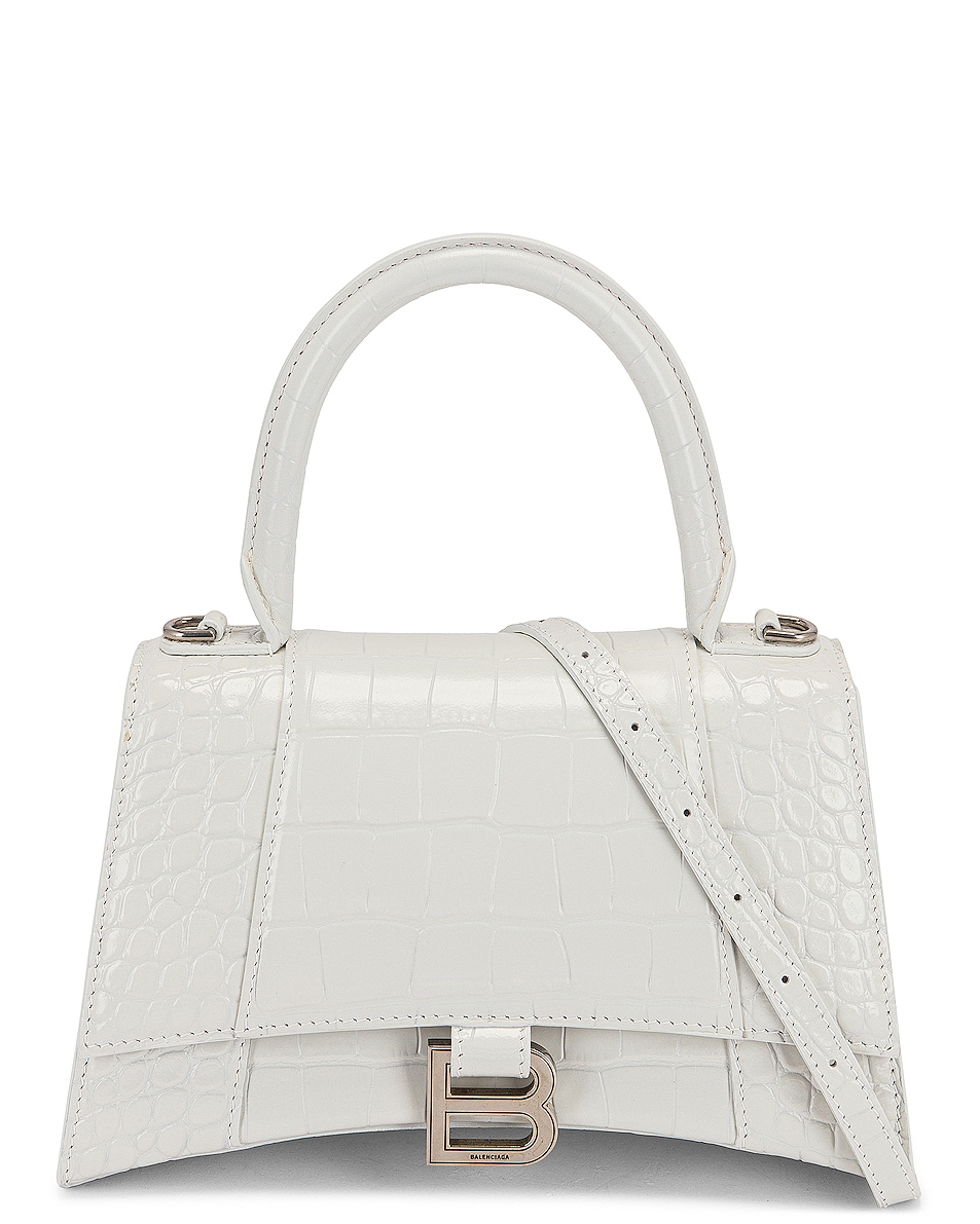 Image 1 of Balenciaga Small Hourglass Top Handle Bag in White