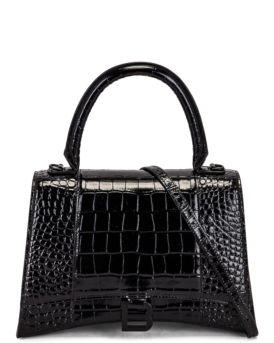 Image 1 of Balenciaga Medium Hourglass Top Handle Bag in Black