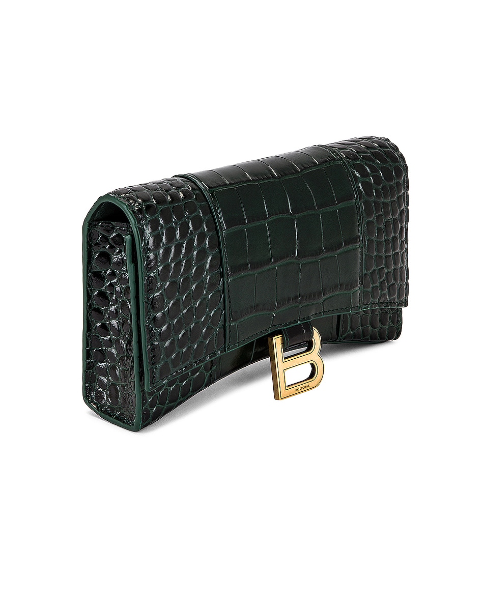 Balenciaga Hourglass Wallet On Chain Bag in Forest Green | FWRD