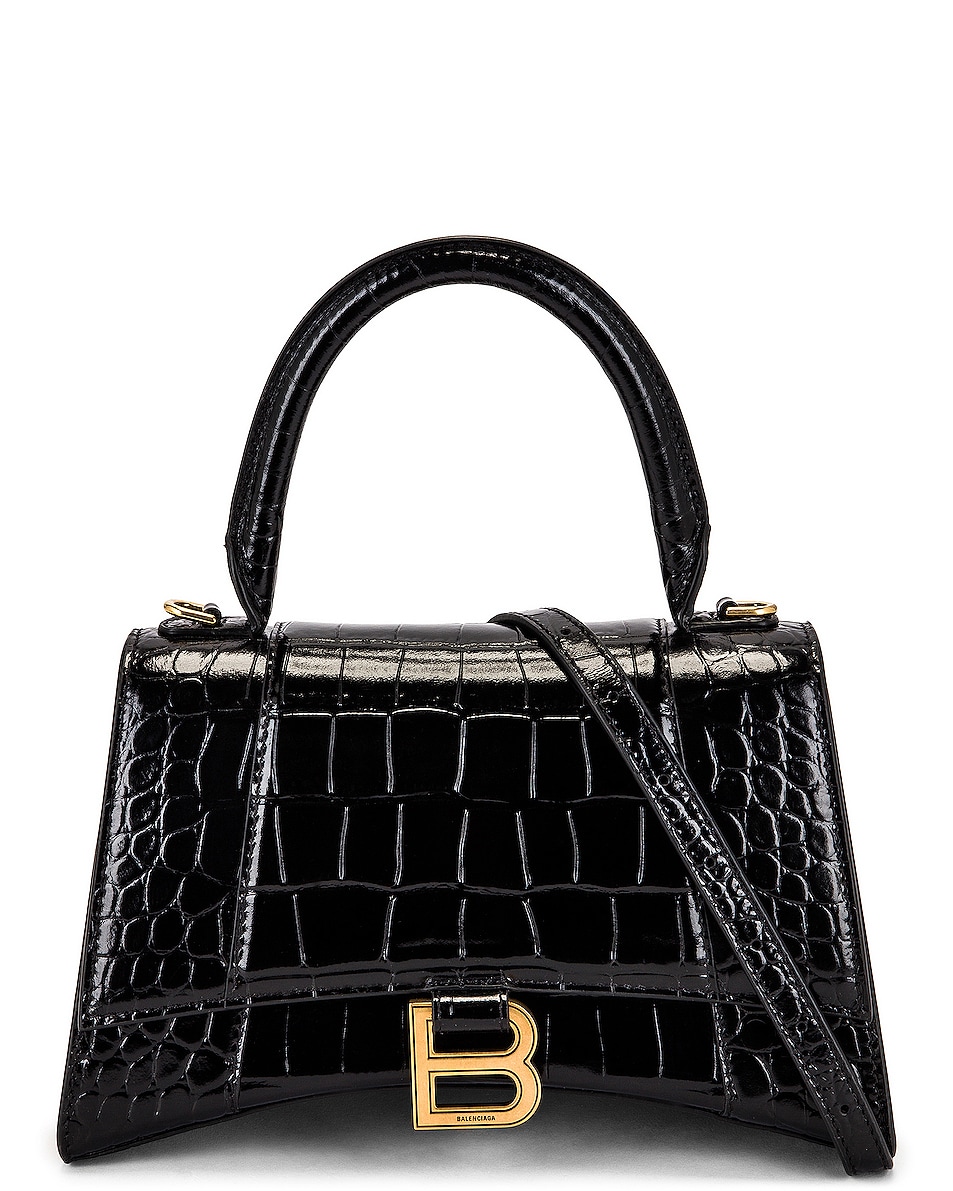 Image 1 of Balenciaga Small Hourglass Top Handle Bag in Black
