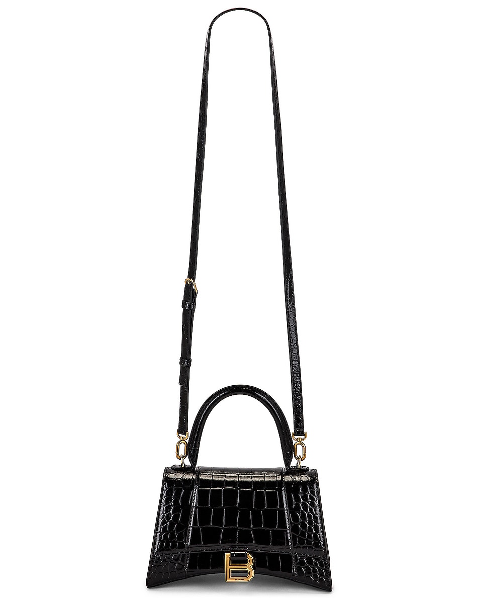 Balenciaga Small Hourglass Top Handle Bag in Black | FWRD