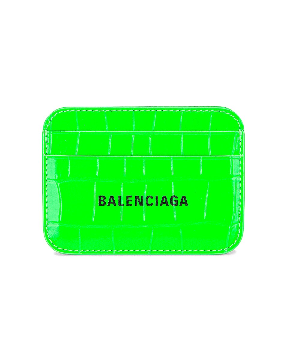 Image 1 of Balenciaga Cash Card Holder in Fluo Green & Black